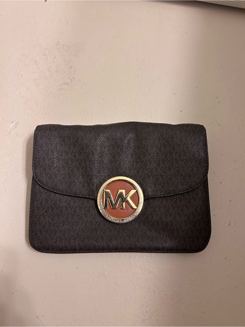 Michael Kors Fulton Signature Brown Flap Crossbody Bag